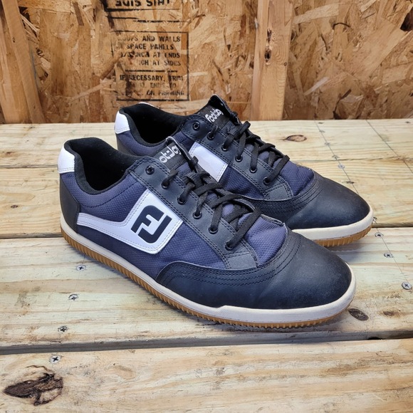 FootJoy Golf Shoes Mens Size 10M 45382 Leather Navy Casual Retro - Picture 1 of 9